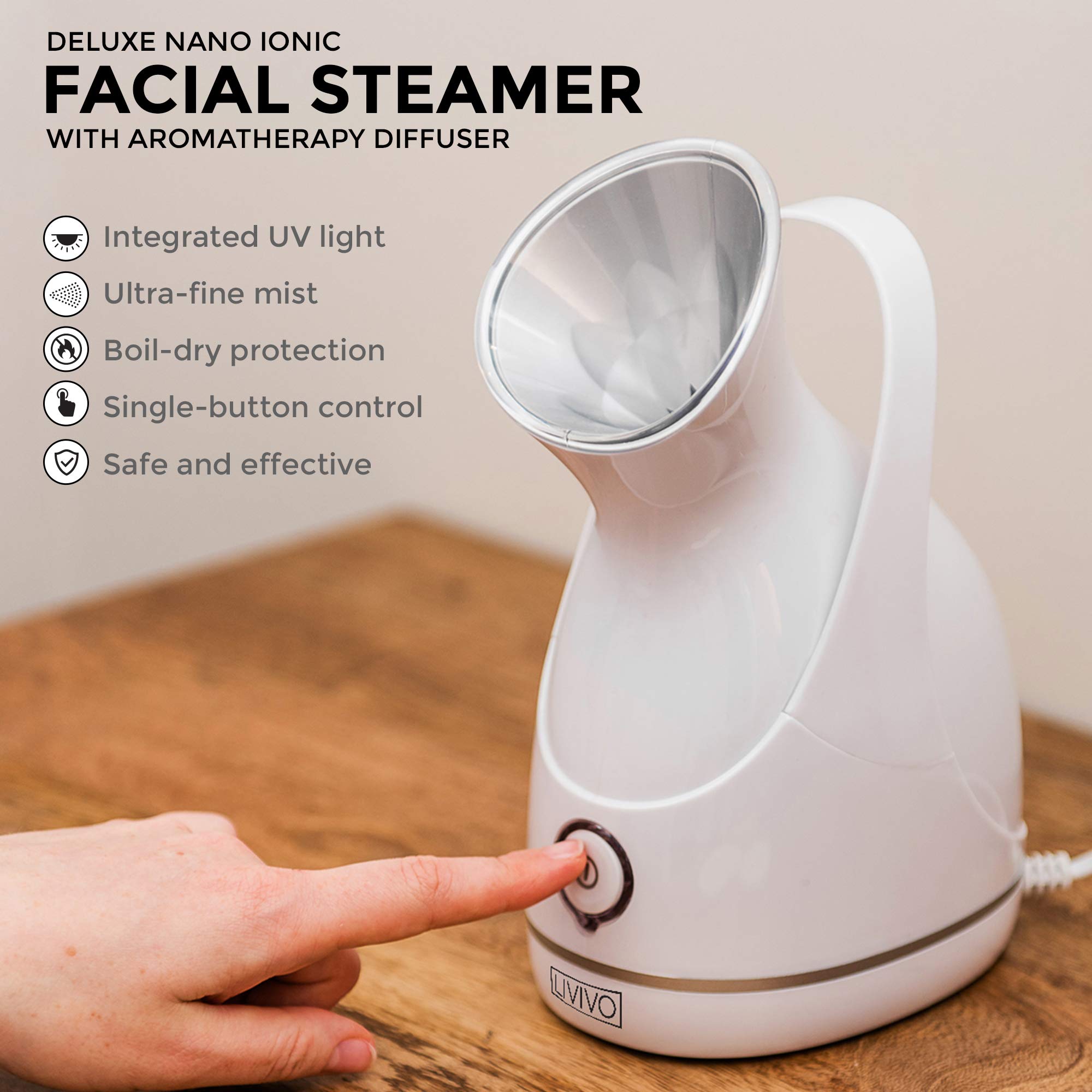 LIVIVO Facial Face Spa Steamer Inhaler With Integrated UltraViolet UV