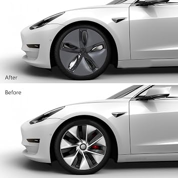Durable Wheel Rim Hubcap 104423199B Replacement Fit for TESLA 2017-2023, Easy to Install, ABS Material, Fits 18 Inch Wheels