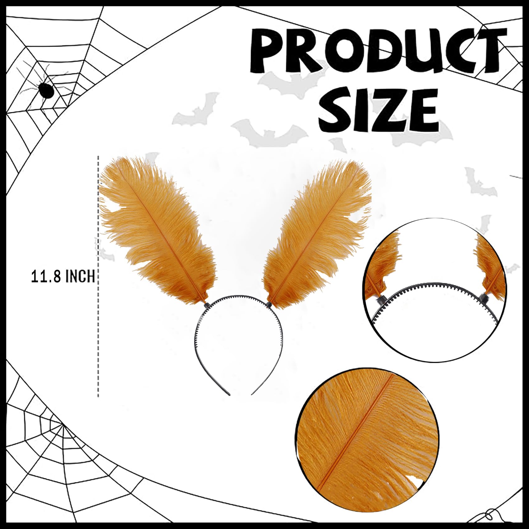 Ryshman Halloween Butterfly Feather Headbands, Butterfly Antenna Headband Costume, Hair Band for Halloween Parties: One Size Yellow Feather