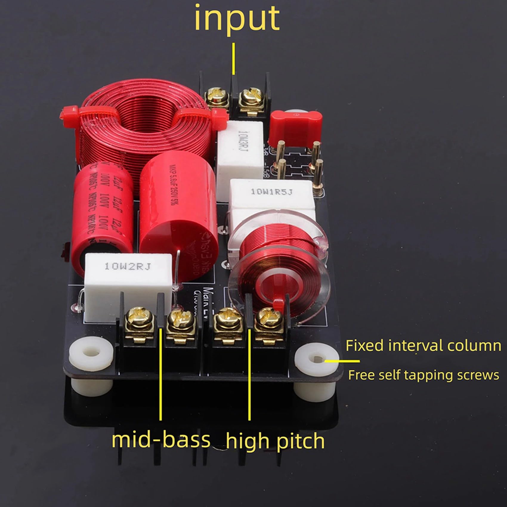 2 crossover a 2 vie da 150 W per altoparlanti da scaffale HiFi, doppia bobina ad aria, crossover HiFi 2500 Hz