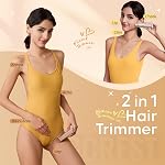VG VOGCREST Bikini Trimmer for Women: 2-in-1 Rechargeable Painless Body Shaver - Portable Travel-Friendly Pubic Grooming Kit for Underarm Leg Arm (Champagne Gold)