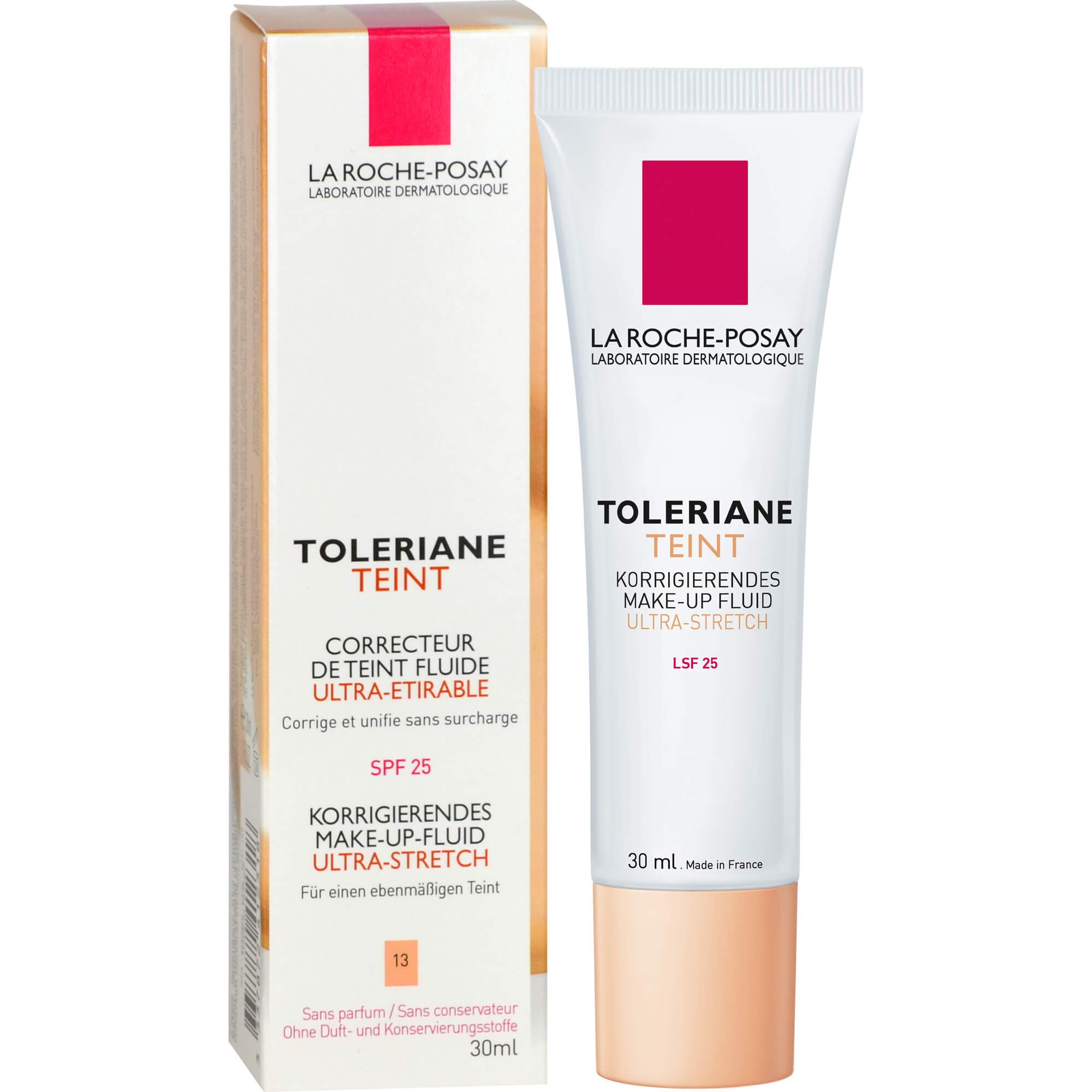 La Roche Posay Toleriane Teint, Fondo de Maquillaje Corrector Fluido, SPF25, 13 Beige Sable, 30 ml