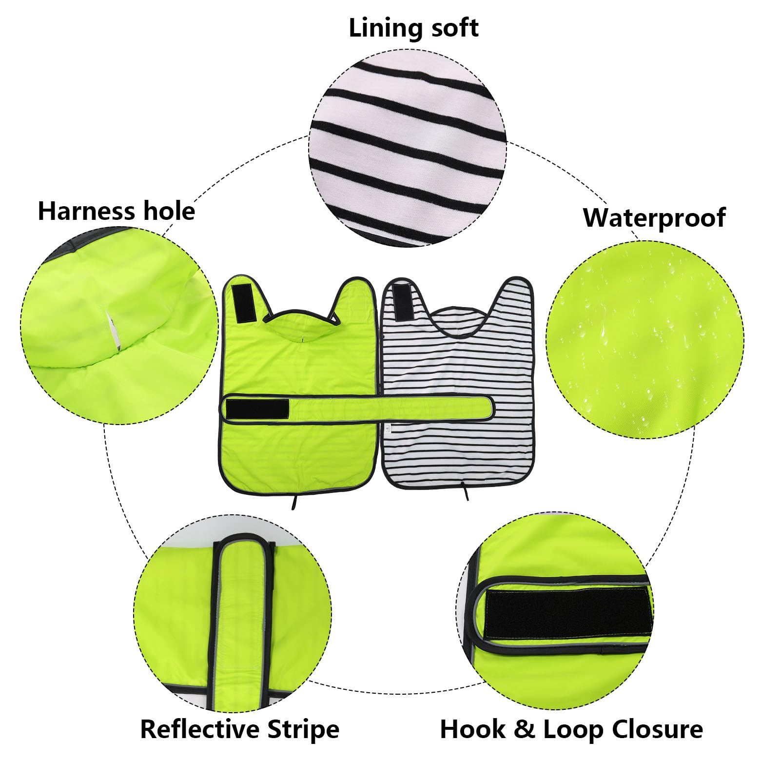 Morezi Dachshund raincoat corgi raincoat dogs waterproof fit for dachshunds weiner long back breeds with reflective stripe great coverage in autumn winter Light Green M - Image 3