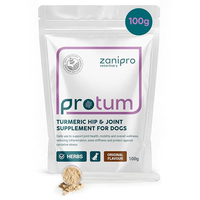 Zanipro Cúrcuma en Polvo para Perros (100 g): suplemento Natural para la Cadera y Las articulaciones…