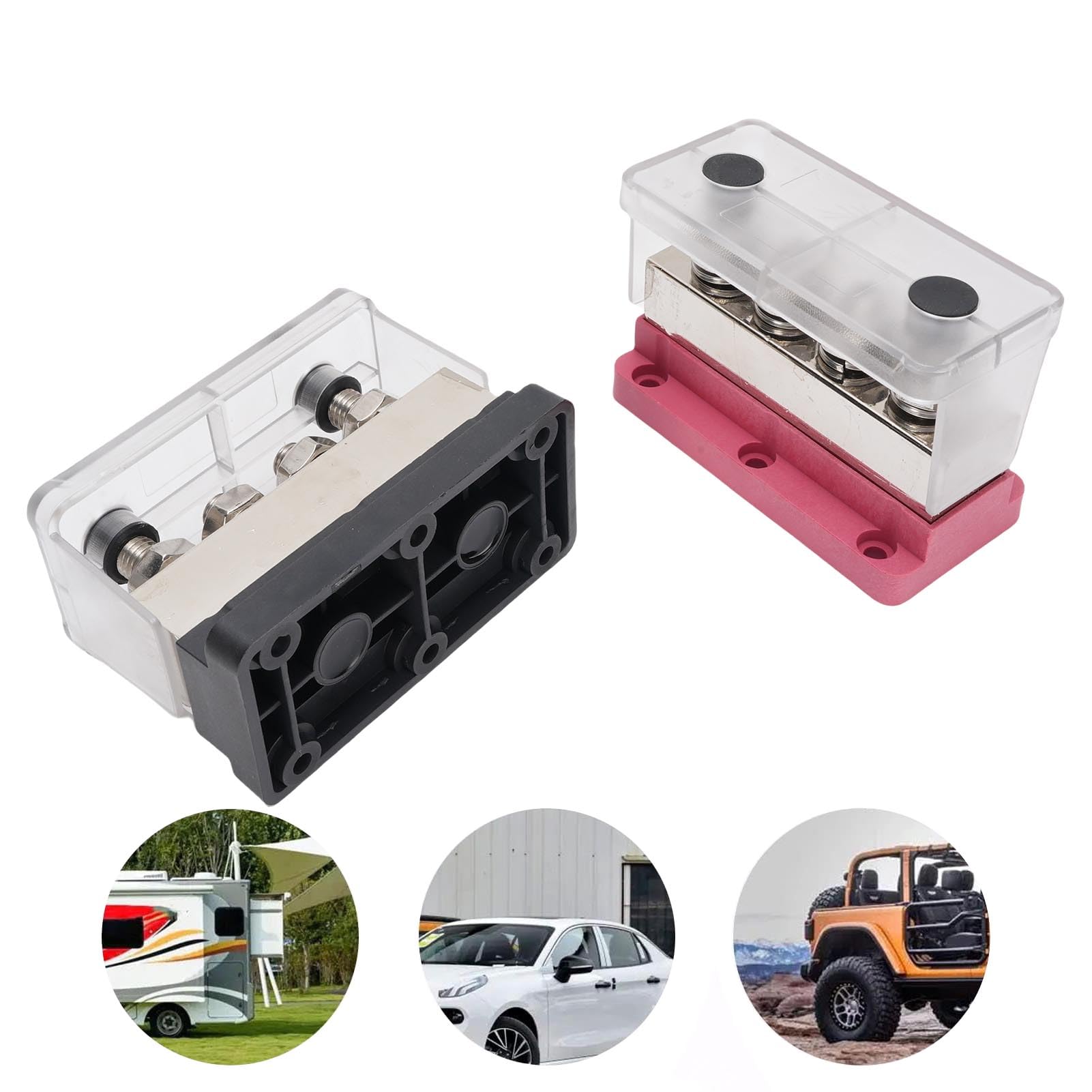 Bloc de Distribution D'alimentation M10 4 Voies 600 A pour Voiture, Barre Omnibus électrique, Bornier de Distribution D'alimentation pour Automobiles, Véhicules, Camping-cars,