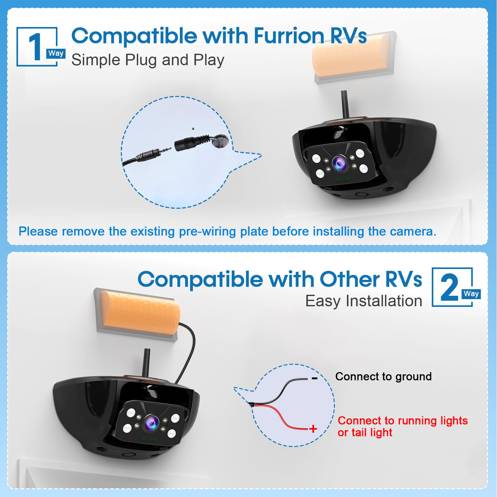 7-Inch Wireless Backup Camera for RV Trailer - HD 1080P Monitor, Night Vision, IP69 Waterproof, Easy Installation Compatible with Furrion, Split Screen 4 Channels Y31