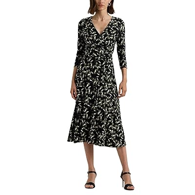 Lauren Ralph Lauren Floral Surplice Stretch Jersey Dress Women