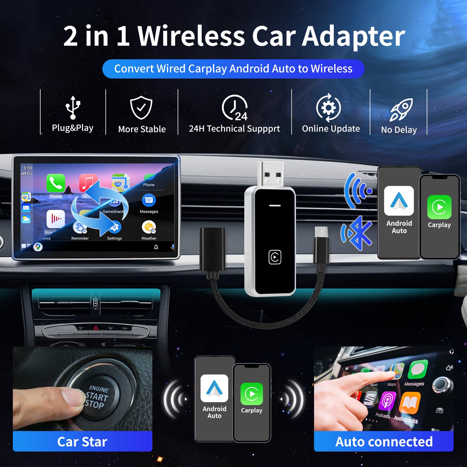 Amazon.com: Magic Link CarPlay, 2 in 1 Mini Wireless CarPlay 