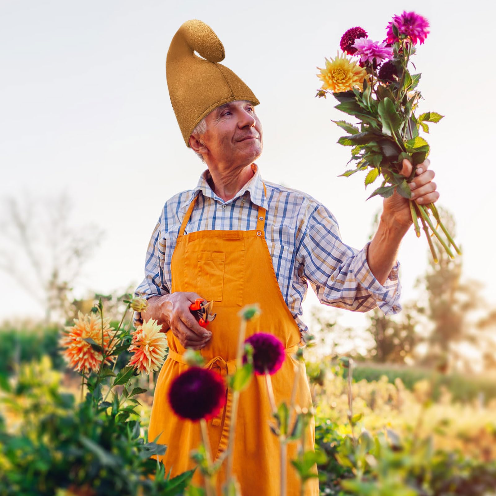 HENGBIRD 7 Sztuk Czapki Krasnala dla Dorosłych, Kolorowa Czapka Elfa z Włókniny, Zabawne Nakrycie Głowy, Dodatek do Kostiumu na Karnawał, Cosplay, Halloween