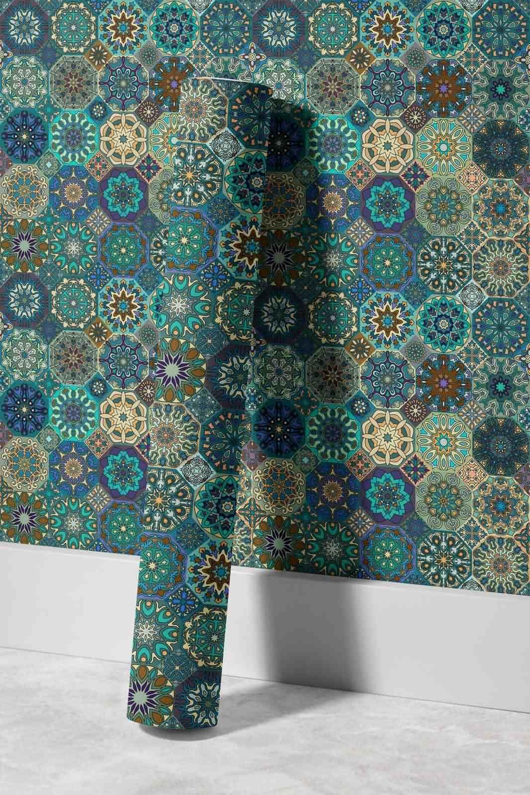 Tapeten Retro Mandala Selbstklebend Garage 45x1200cm