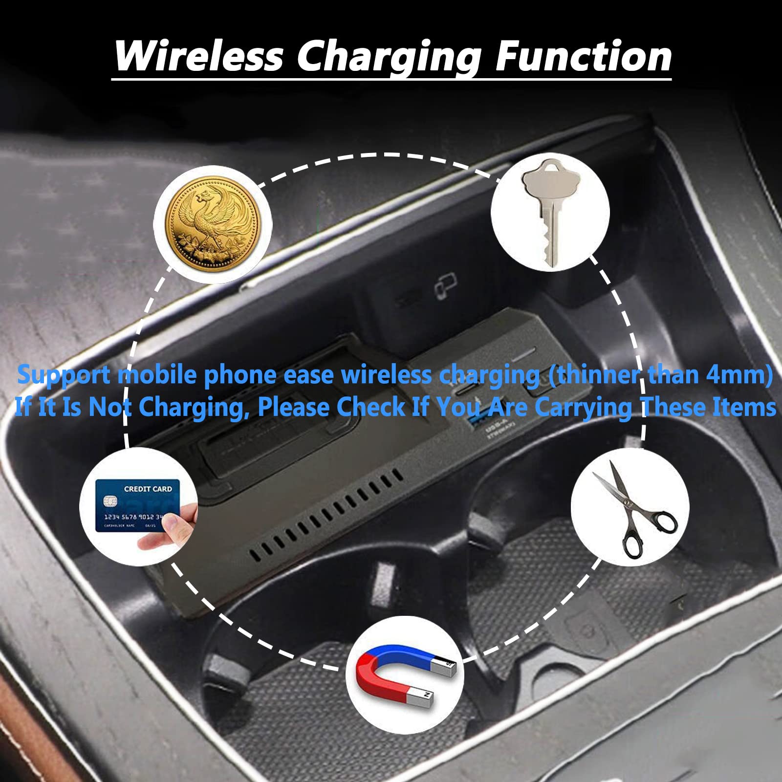 Nuovo Aggiornamento Caricatore Per Auto Wireless per Mercedes-Benz Classe E (2016-2023),Tappetino Ricarica Veloce 15W,Caricabatterie Wireless Console Centrale Funziona Con Telefo(Size:Attività)