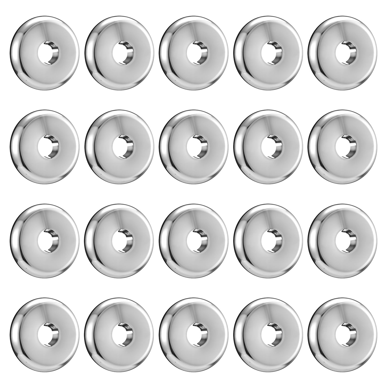 20 Pcs 1/2-inch Split Plastic Lightweight Escutcheon Cover Plate Plumbing Cover Plates Plastic Escutcheon Rings for 1/2" Copper Pipe 1/2" PEX Tubing