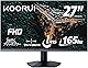 KOORUI 27インチ モニター ゲーミングモニター pcモニター フルhd 液晶ディスプレイ 165Hz 非光沢 スリムベゼル/アイケア・ブルーライト軽減/傾き調整/HDMI 2.0ポート/VESAマウント スピーカー非搭載