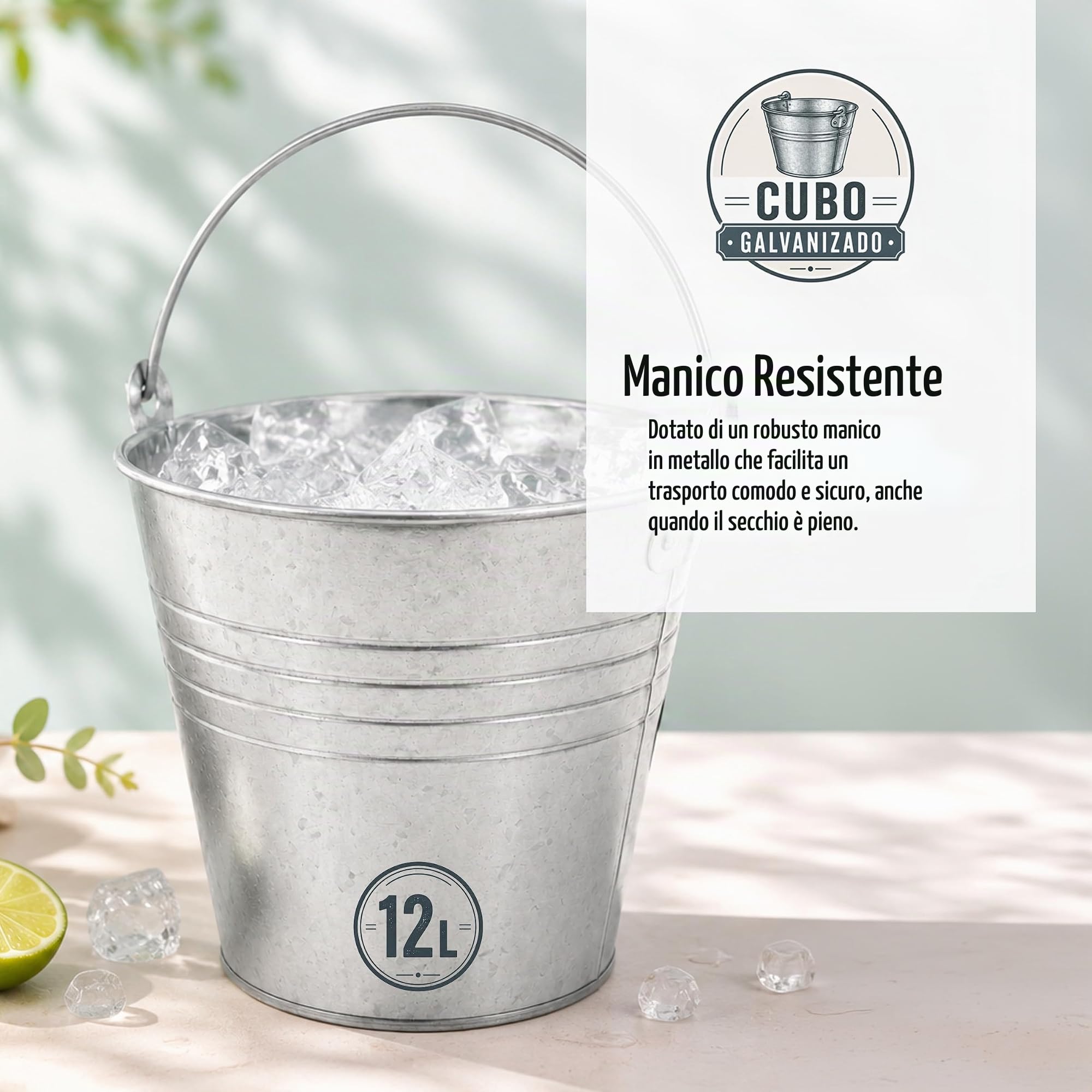 PAMEX Secchio zincato 12 l, 12 l