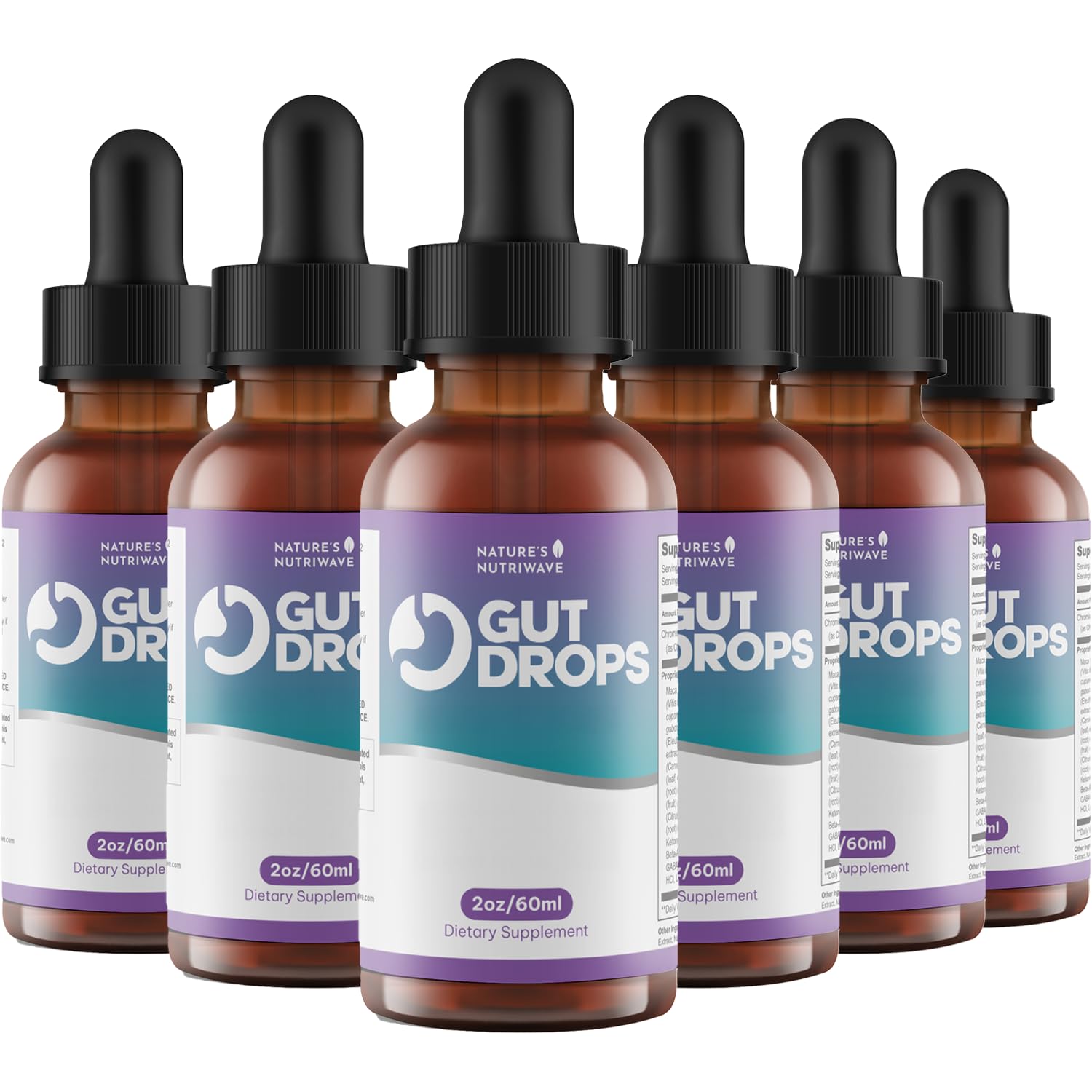 GutDrops – Plant-Based Liquid Formula with Natural Ingredients – Non-GMO, GMP Certified, Made in USA – 2oz (60ml), 6 Month Supply