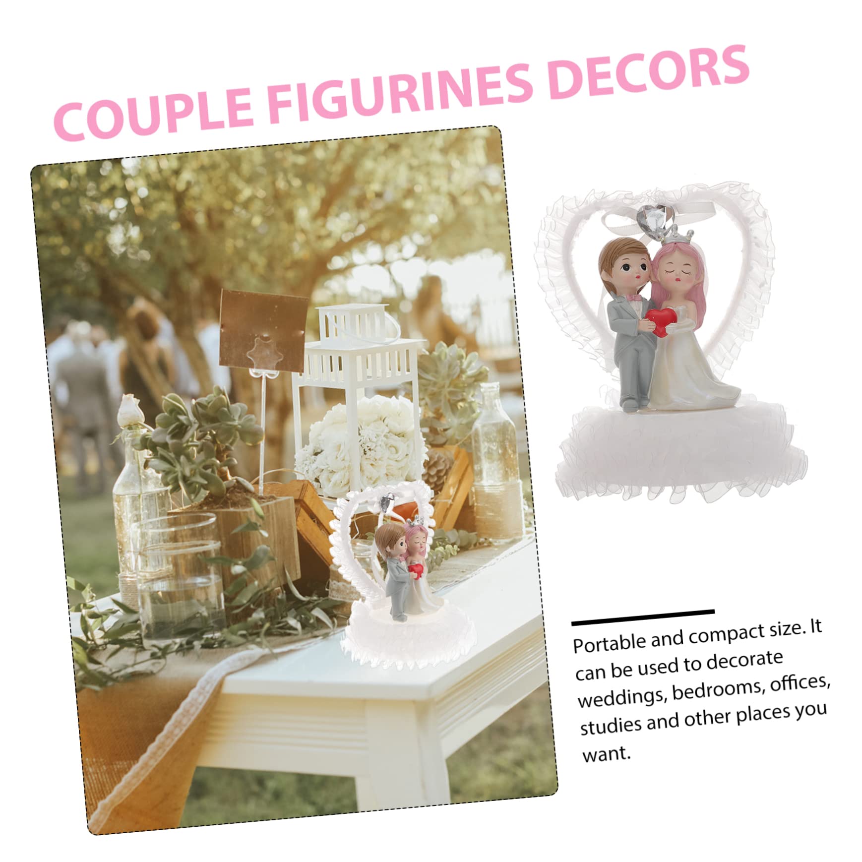 SHOWERORO Hochzeit Paarfiguren Cartoon Ornament Hochzeitsfeier Schmuck Leicht Zu Reinigen Für Schlafzimmer Und Büros Jubiläen