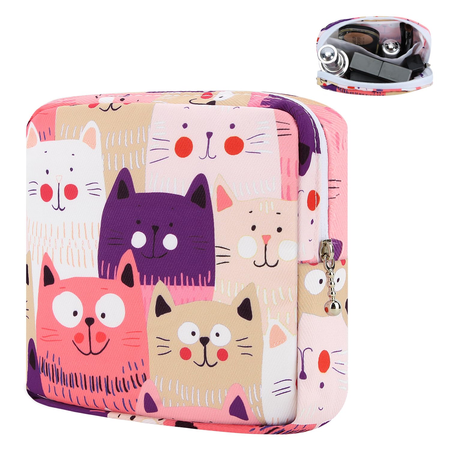 Amazon.com: Likesing 5.1" Mini Makeup Bag for Purse, Nylon Small Makeup ...