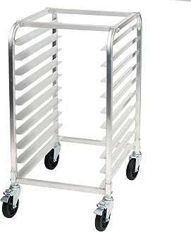 Winco 10-Tier Aluminum Sheet Pan Rack with Brake