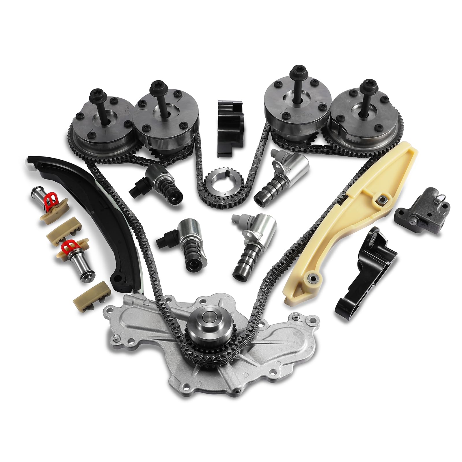 Kit de distribution par chaîne DM90738 avec pompe à eau de remplacement pour Transit 3.5L - 8