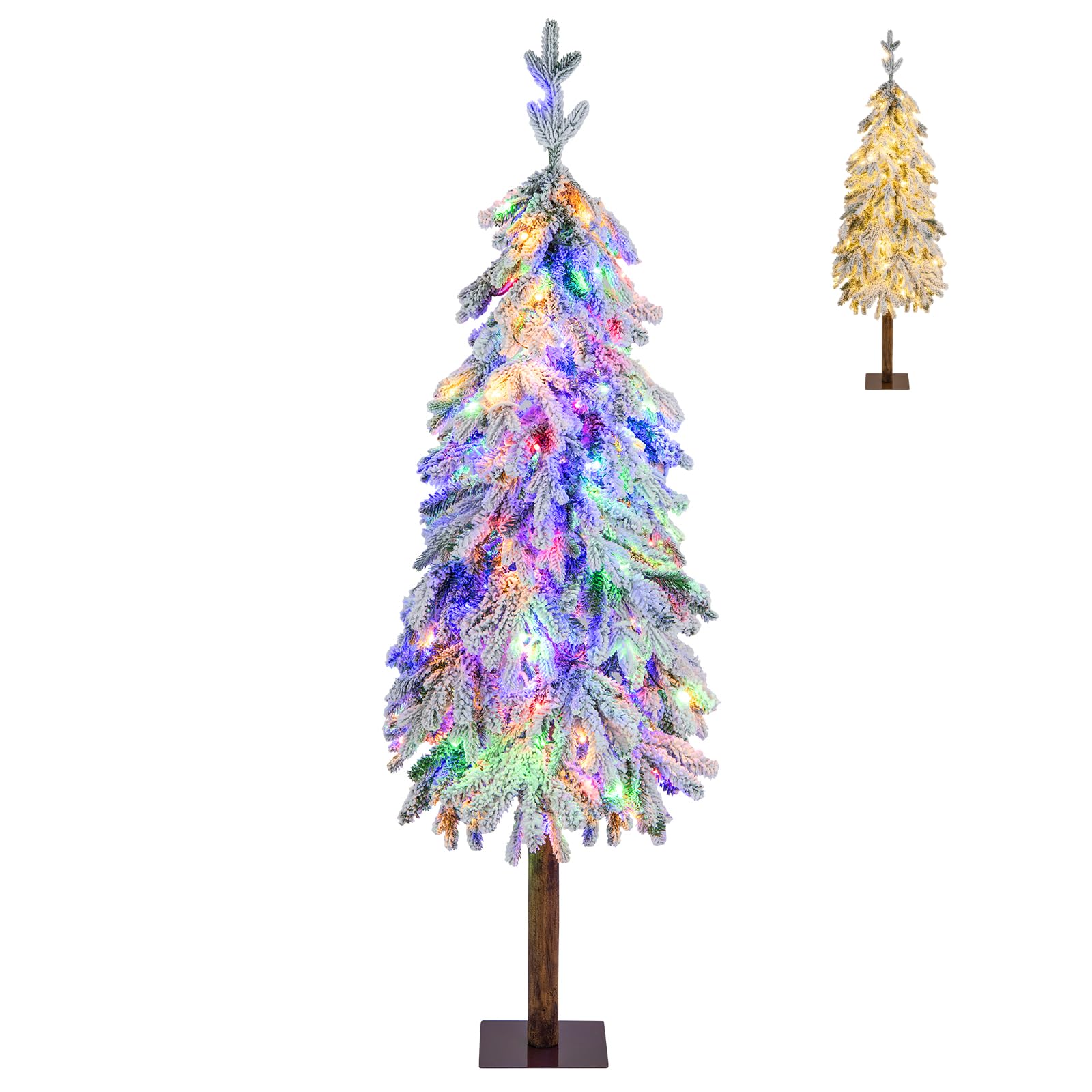 CVHfhjTG christmas tree, 150 CM/5FT Artificial,with 320 Branch Tips, 160 LED Lights, 2 Lighting Colors and 11 Modes