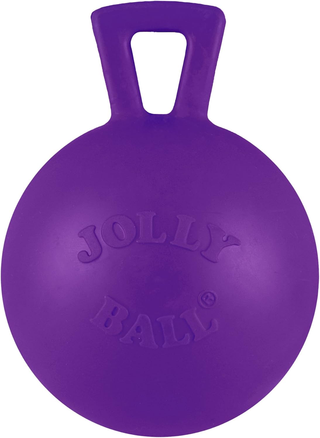 Jolly Pets TugnToss Heavy Duty Dog Toy Ball with Handle, 4 Inches/Petite, Purple