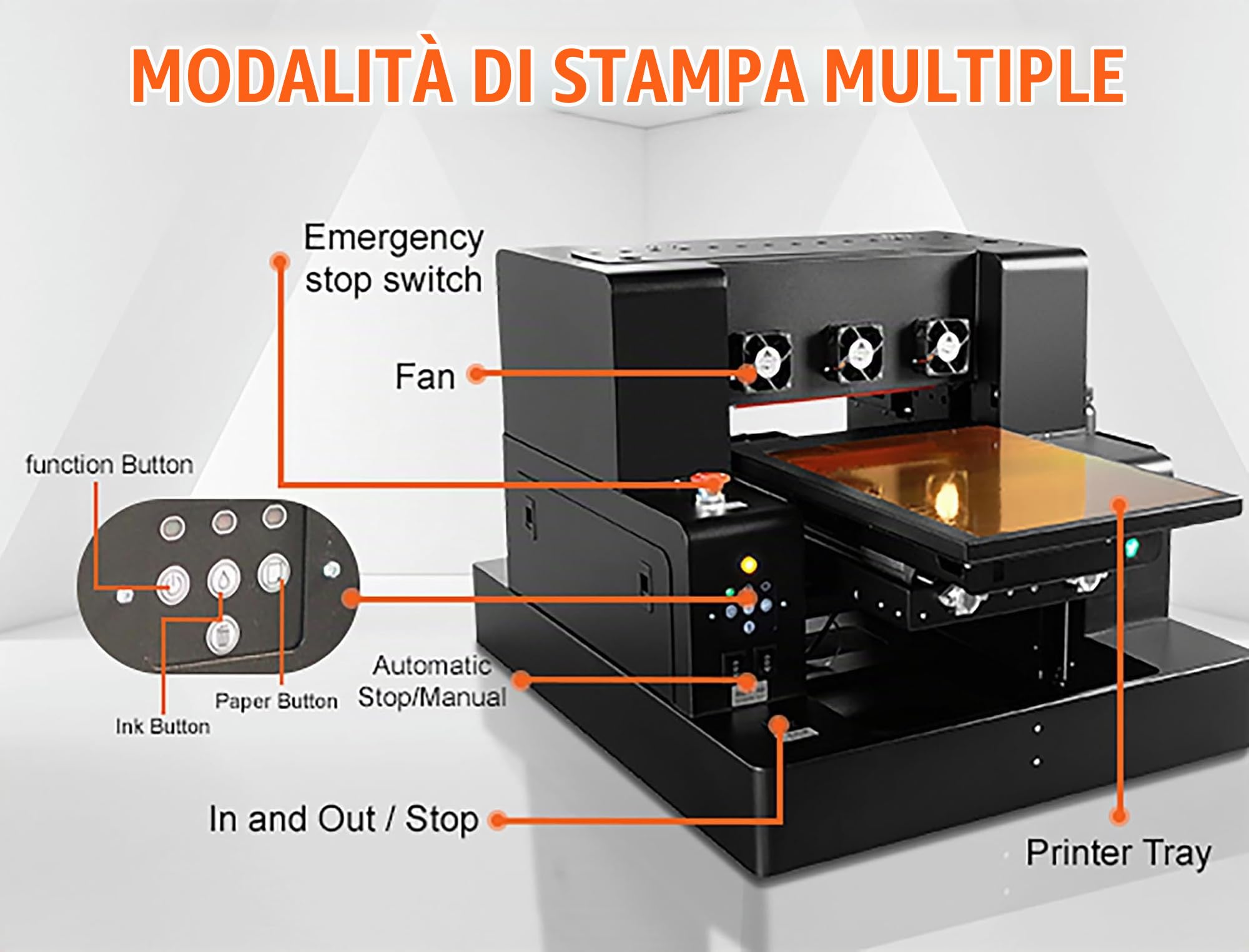 Stampante Multifunzione A3 UV DTF XP600 stampante UV Stampante Automatica Flatbed Stampanti a Getto d'inchiostro 32*50CM Stampante Colori Inkjet Usato per PVC,Metallo,Legno,Acrilico etc,con Inchiostro