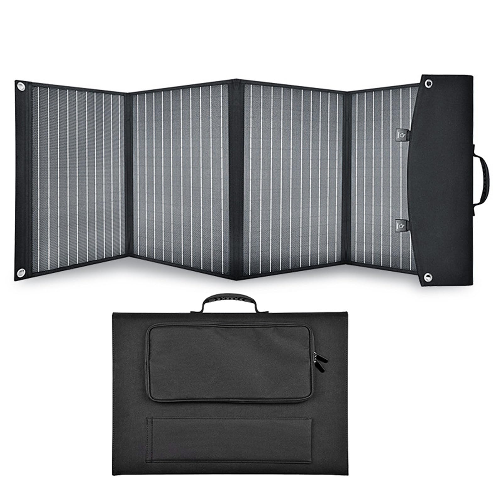 Składany panel słoneczny 120 W, monokrystaliczny o wysokiej wydajności z QC24W i PD18W, idealny na kemping, do podróży na świeżym powietrzu, kamperów, furgonetki, łodzi