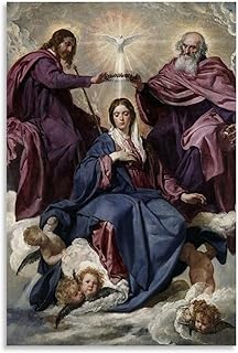 Diego Velazquez The Coronation of The Virgin Wall Art Prints Paintings Cool Artworks Painting Wall Art Canvas Prints Hanging Picture Home Decors Gift Idea 12x18inch(30x45cm)