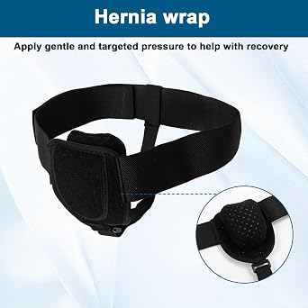 Hernia Belts for Men Inguinal, Adjustable Inguinal Hernia Support for Men Suit Both Left And Right Side, Hernia Truss Provides Concealed And Comfortable Support With Removable Compression Pads,Black