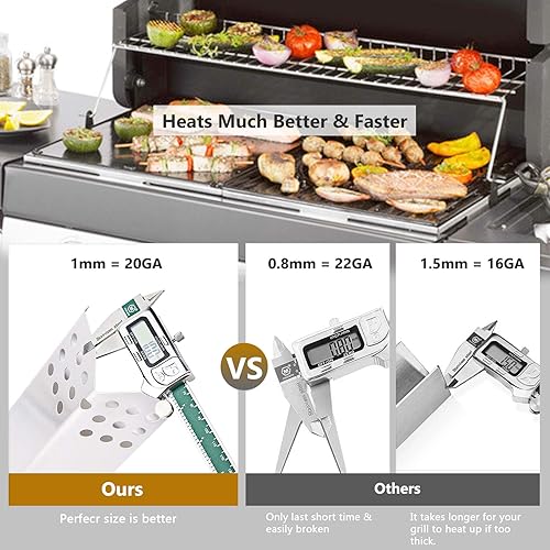 Miniatura 6 de Criditpid Piezas de repuesto para Nexgrill 720-0882A 720-0896 720-0830H 720-0783E, Grill Master 720-0697 720-0737, juego de 5 piezas de acero