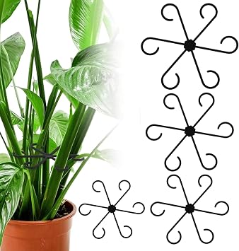 Reusable Plant Stem Supports for Indoor Plants - 4 Sizes, Durable Plastic Holders Easy Clip Hooks Growth Accessories for Climbing Plants Like Monstera Pothos and Vines