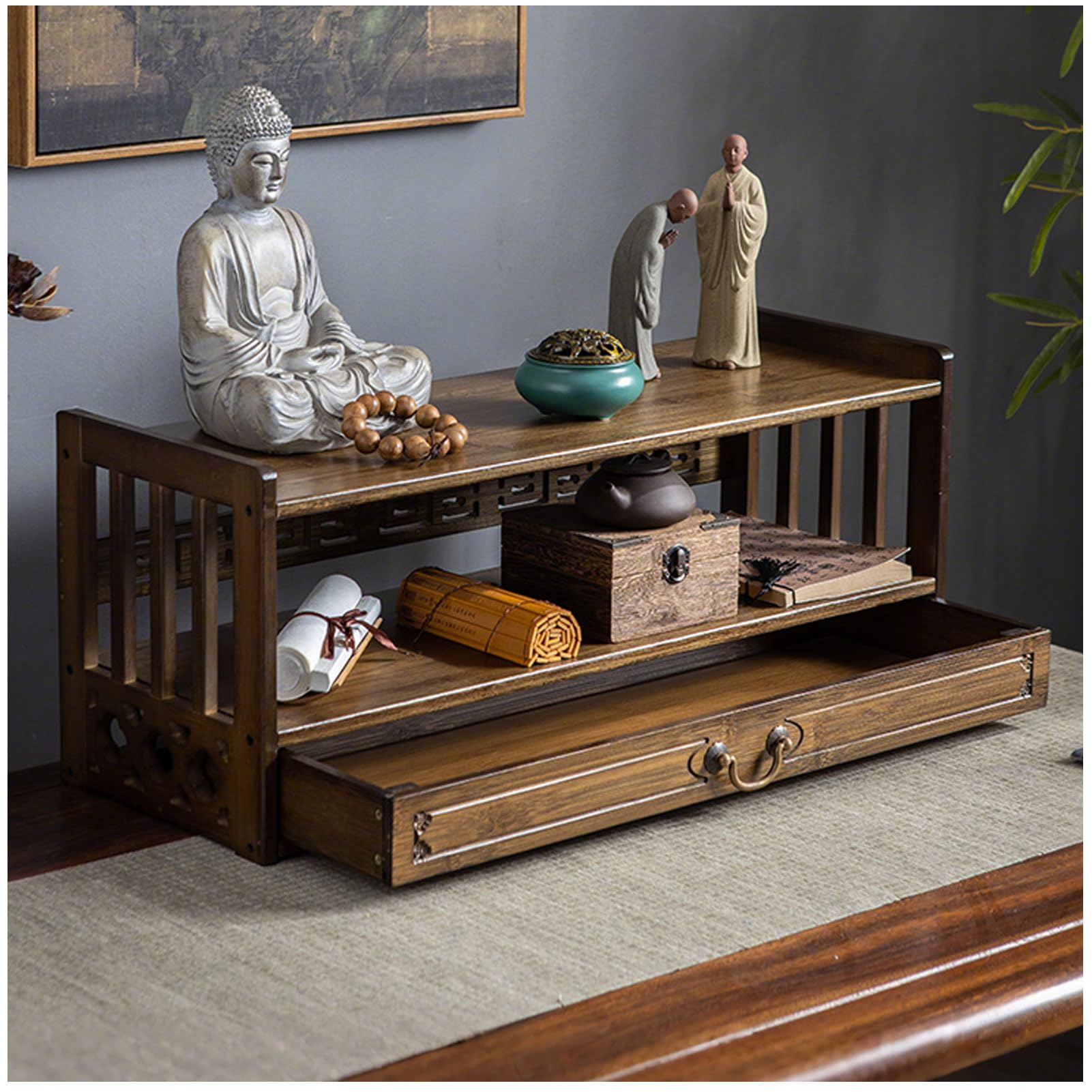 Table d'autel personnelle Bouddha pour organiser vos objets de prière