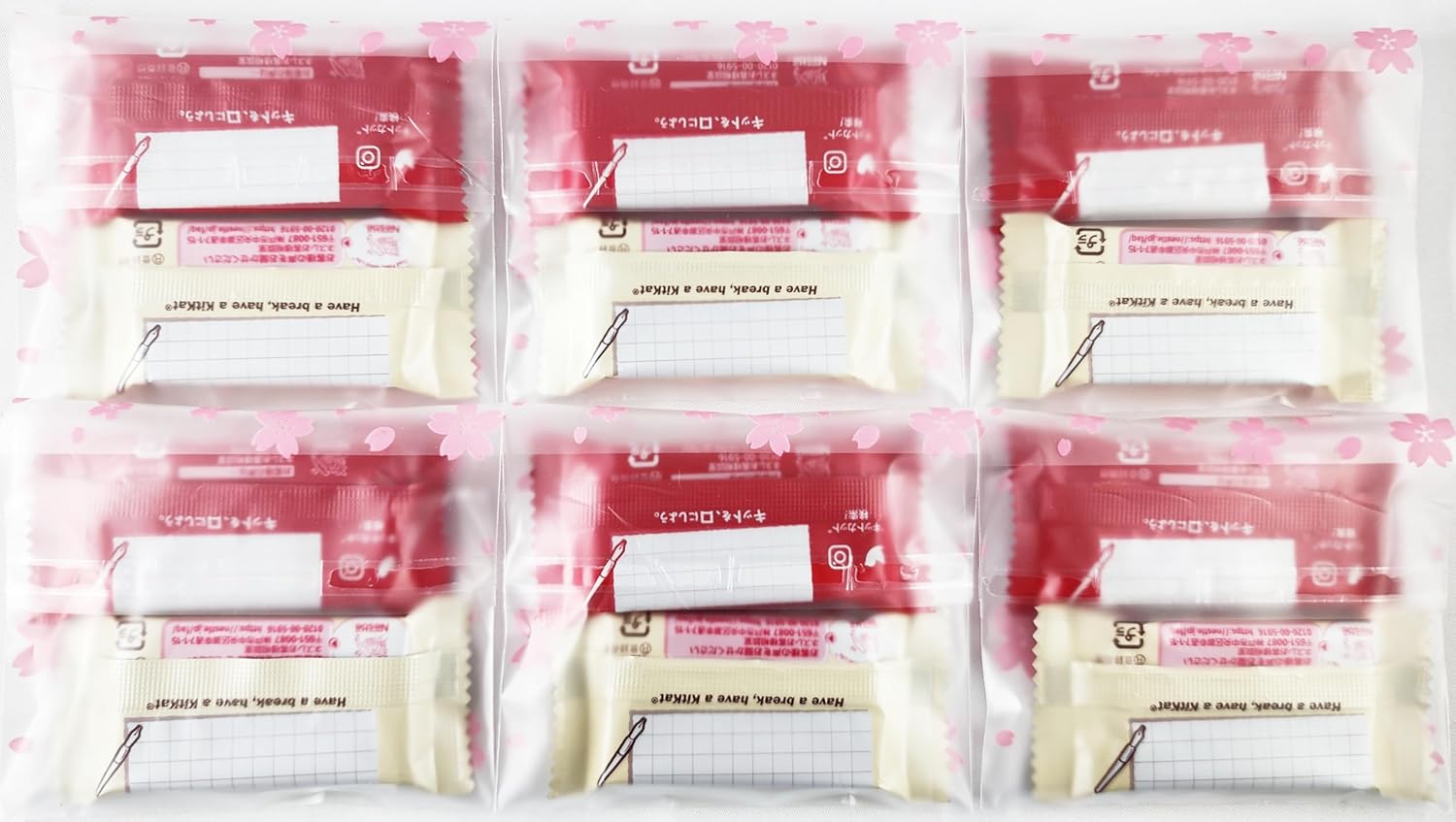 OKURUX [6個セット/紅白] 桜ラッピング キットカット ミニ 紅白 オリジナル ホワイト アソートセット 1袋2種2個入 ×6個セット CHILLOUT PACK kitkat 差し入れ 個包装 受験応援 受験生 合格祈願 合格 ラッピング済み プチギフト ギフト