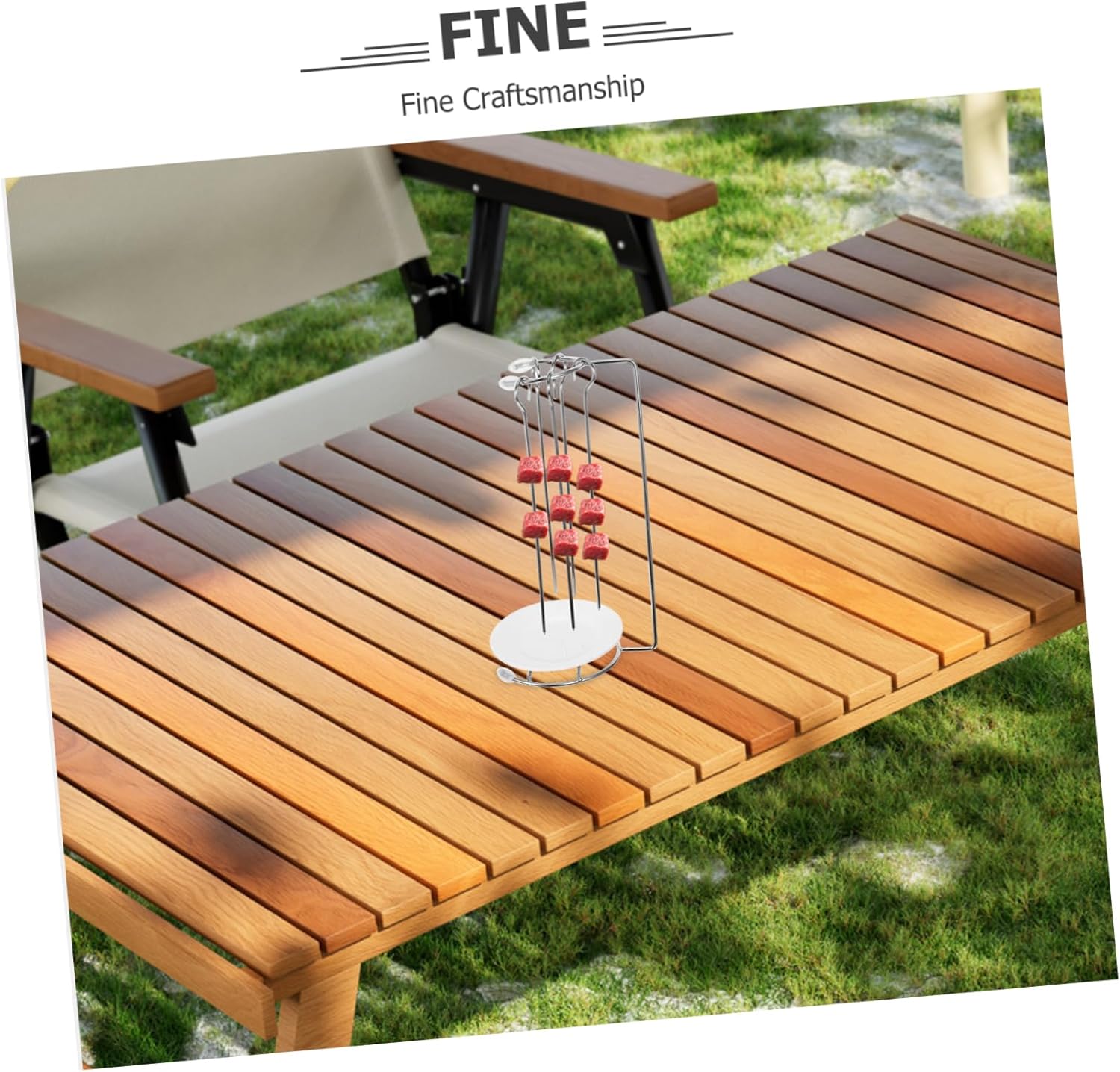 Stainless Steel BBQ Hanging Rack Set – 2-Piece Barbecue Skewer Holder for Grilling Meat Fish and Vegetables Sturdy and Easy to Clean Grill Accessories
