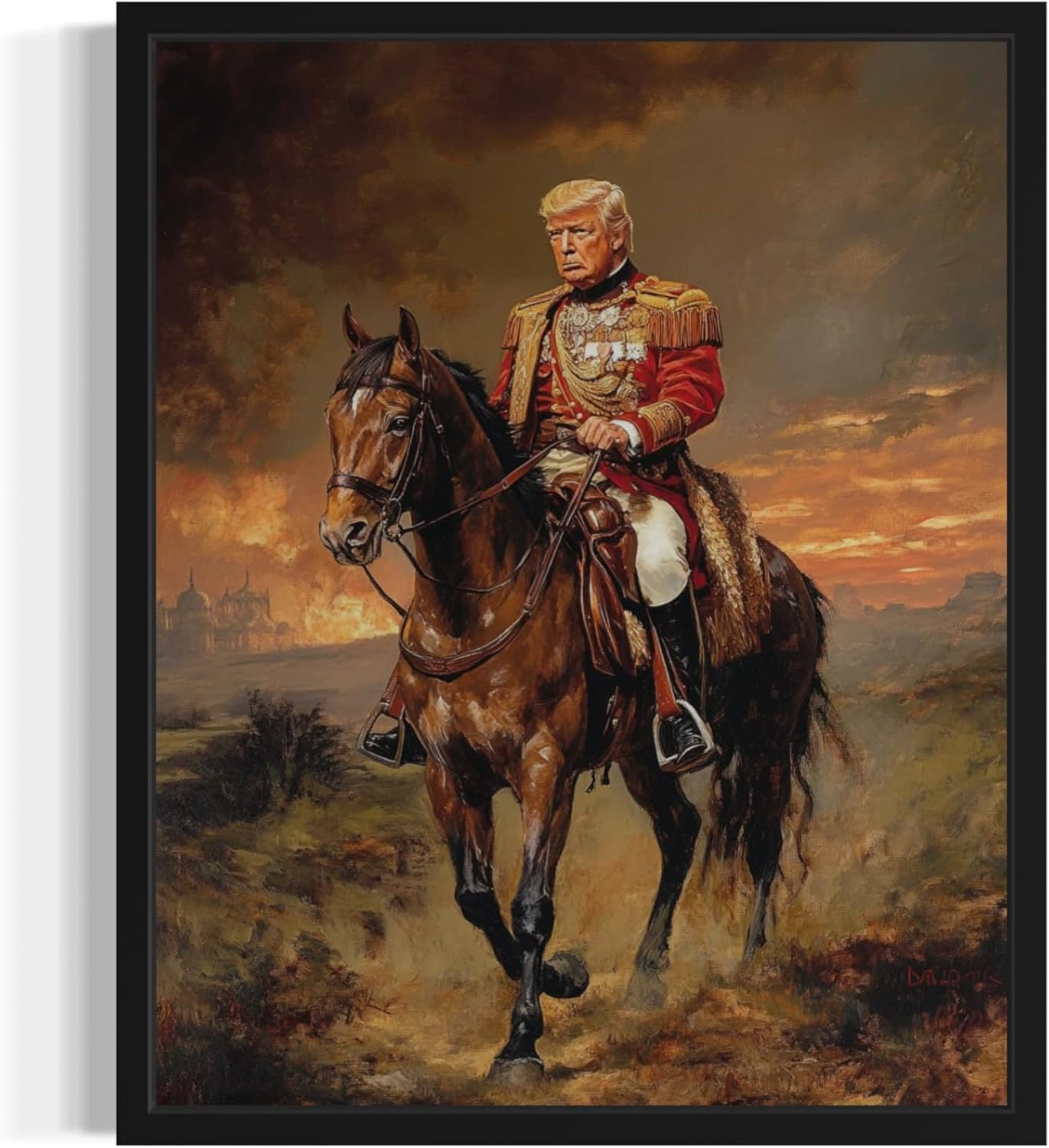 Commander in Chief Donald Trump President Wall Art Print Poster, Official Presidential Portrait Artwork Decor Gallery Collection, Painting Vintage Art Decor 85 (Commander in Chief Donald Trump, 18 x 24 inches, Wood Frame)