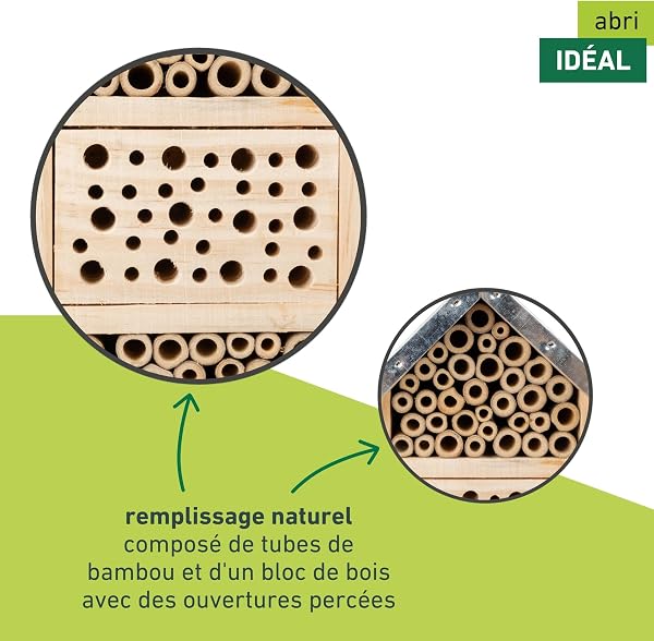 Windhager hôtel à Insectes Tiny - Bois et Bambou - abris à Abeilles, nichoir, hôtel à Insecte Bois - Insectes pour Abeille, Coccinelle, Abris pour Abeilles et nichoirs à Suspendre - 4