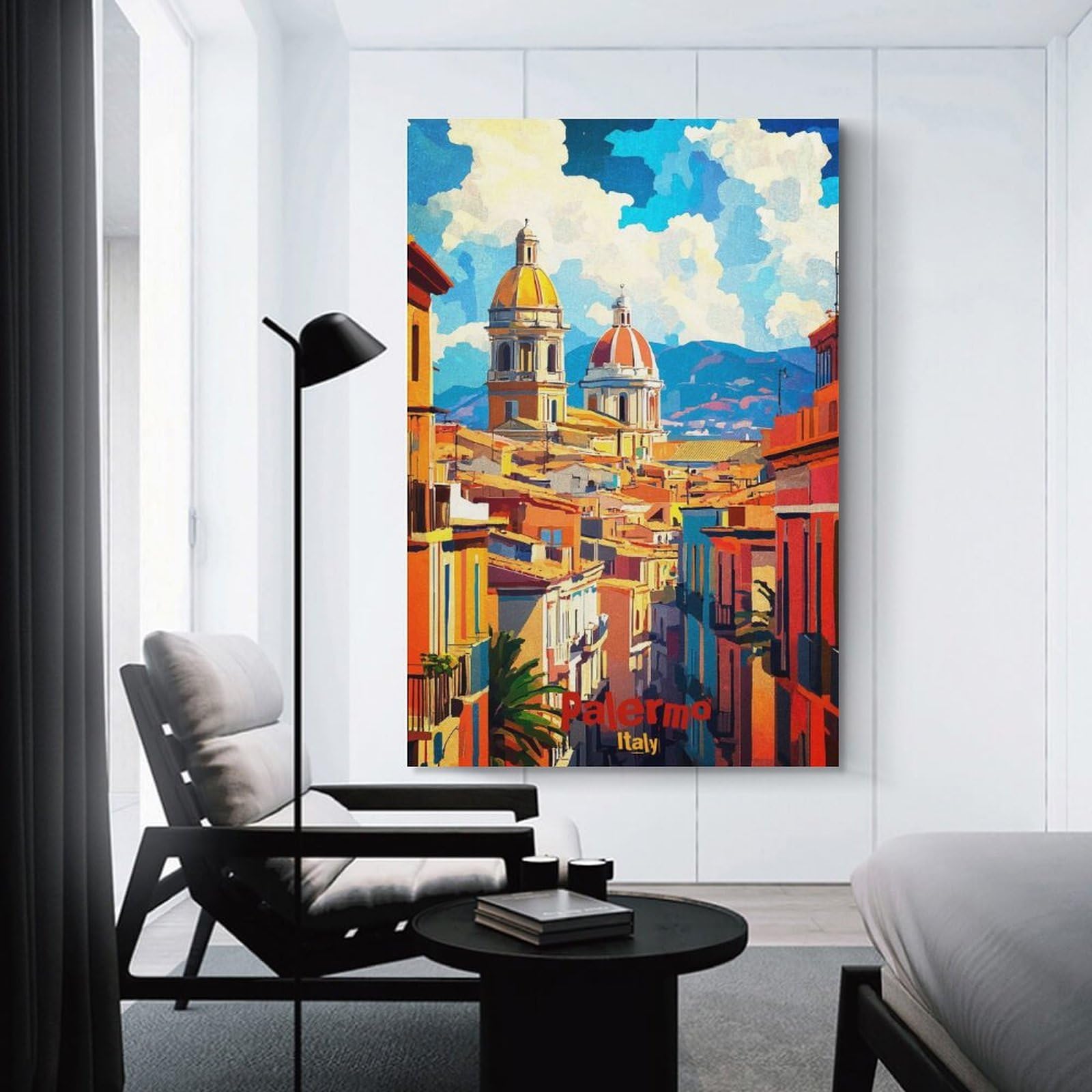 Junmoney Unframe-Style-2 Palermo Italy Travel Poster Room Decor Wall Art 16X24inch(40X60cm), For Entrance Walls, Hall Decor Or Foyers, A Neat Decor Update For Hallways