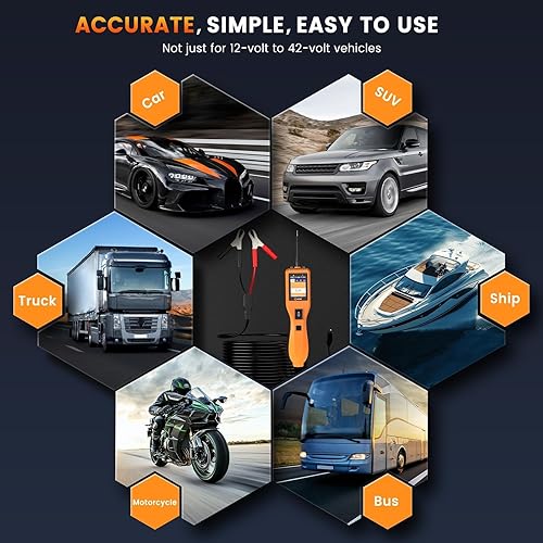 Vista 24 de KZYEE Kit de sonda de circuito de alimentación KM10, probador de circuito automotriz de 12 V 24 V, multímetro digital, buscador corto, probador