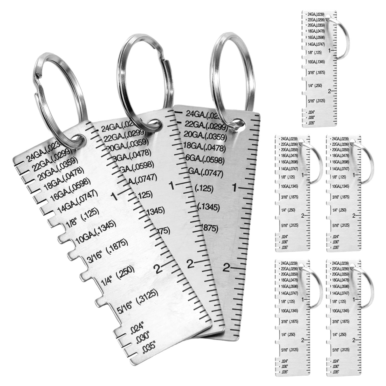 WhSunVo Metal Sheet Thickness Gauge Solid Easy to Read Metal Gauge Tool Practical Stainless Steel Thickness Gauge Portable Wire Thickness Gauge for Welding