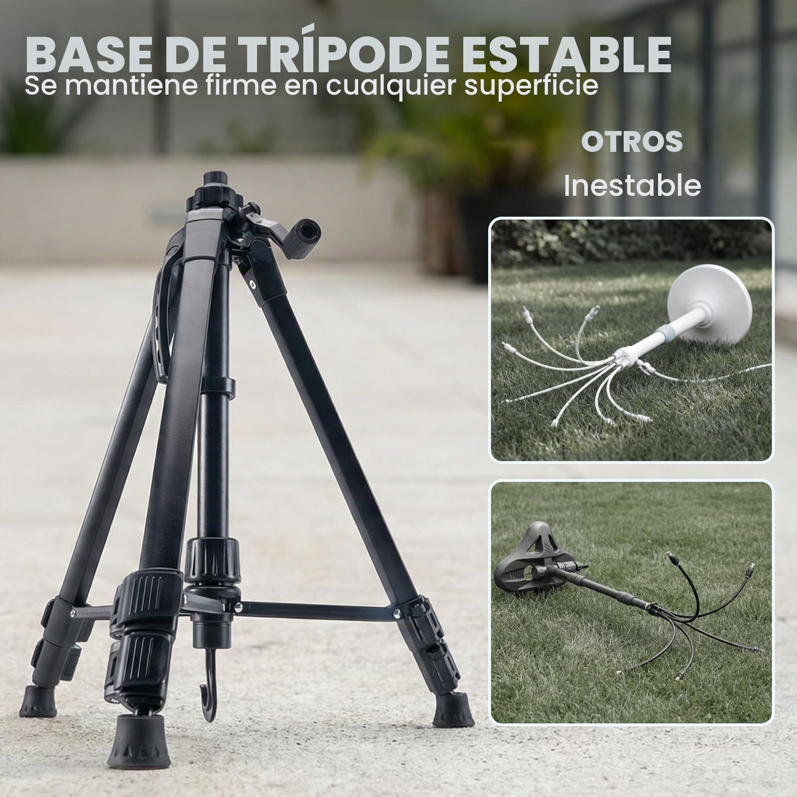 HIRALIY Nebulizador Terraza Exterior, Trípode Estable Altura Ajustable 85-145cm, Sistema de Nebulización para Jardín Mascotas y Piscina, Barbacoa, 8m Manguera