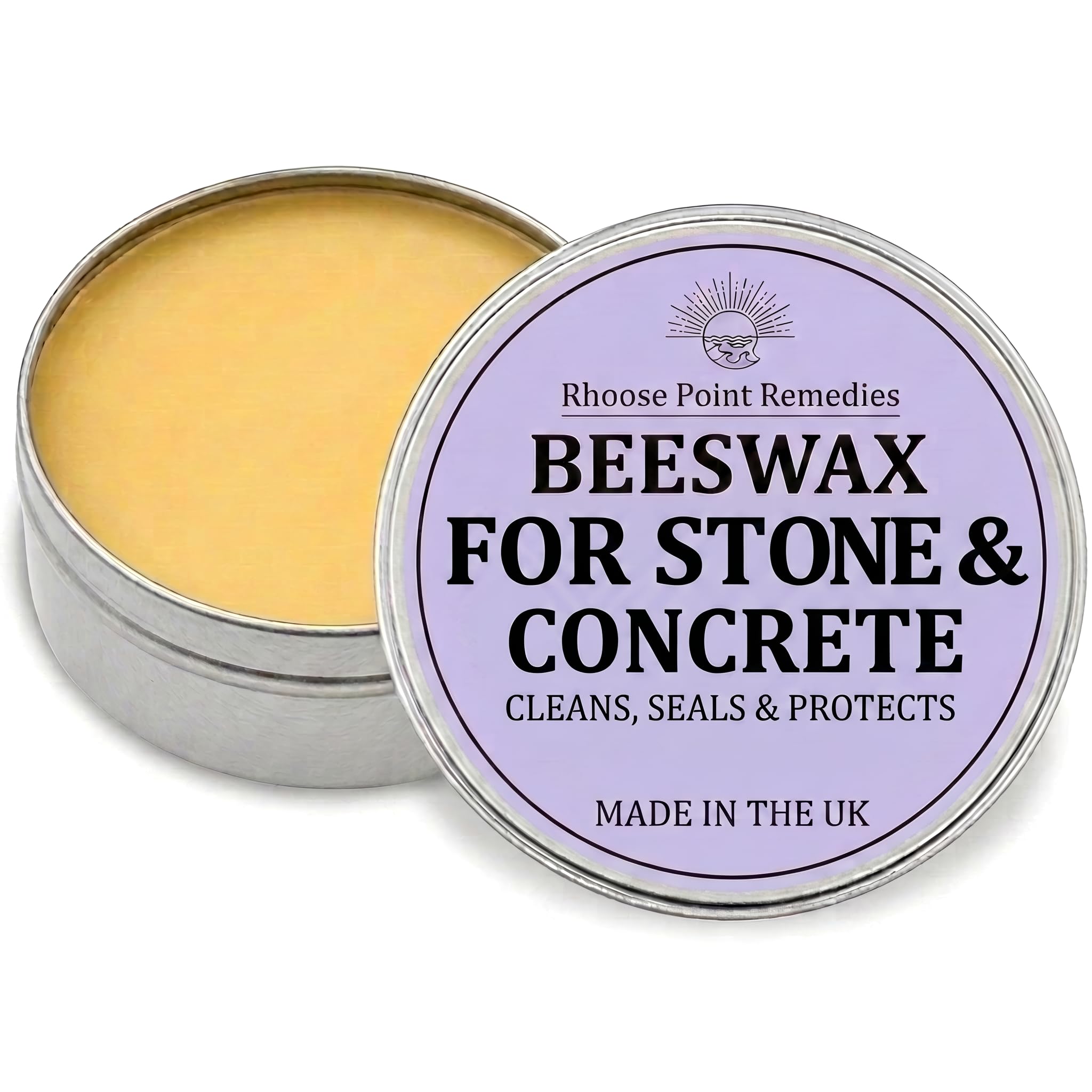 Pulidor de cera de abeja prémium para piedra y hormigón, 200 ml, limpia, sella y protege superficies de mármol, granito, cuarzo, pizarra, cerámica, resistente al agua, acabado de larga duración, apto