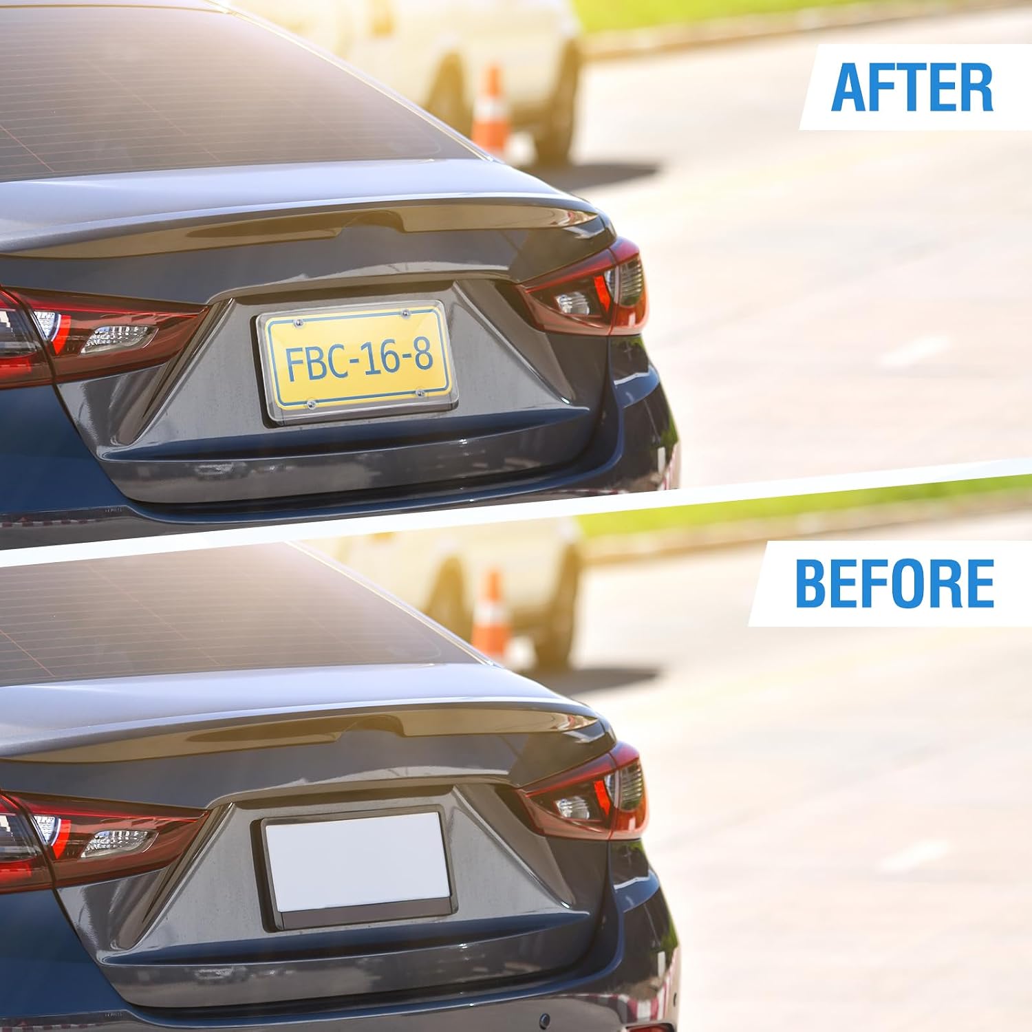 4 Pack Clear License Plate Covers Unbreakable Novelty Licenses Plate Protector 12.2"x6.3" Novelty Clear Bubble Protector License Plates Frame for Car Tag, Front and Back with Fastening Screws