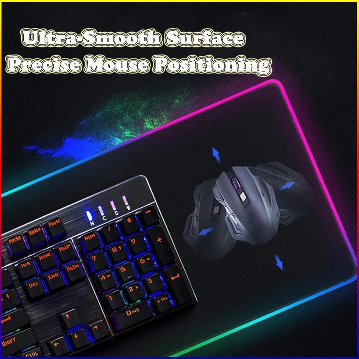 Tappetino Mouse XXL 900x400mm: Motivo Onde Astratte, Antiscivolo E Impermeabile Per Ufficio E Gaming