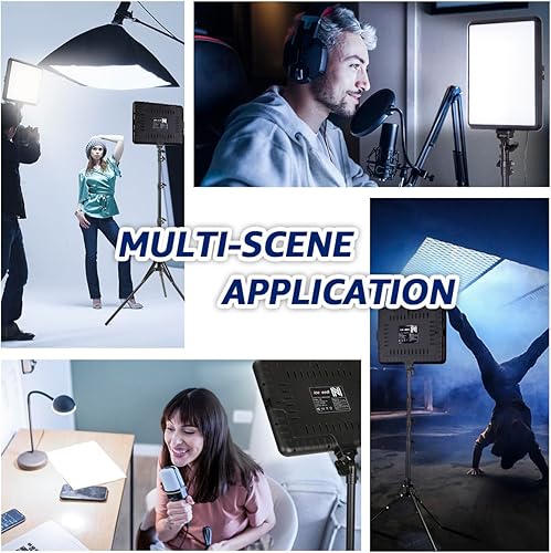 Miniatura 5 de NiceVeedi - Kit de iluminación para fotografía, kit de luz LED de video de 22 W, luz de estudio de 2900-7000 K con soporte para trípode, luz de