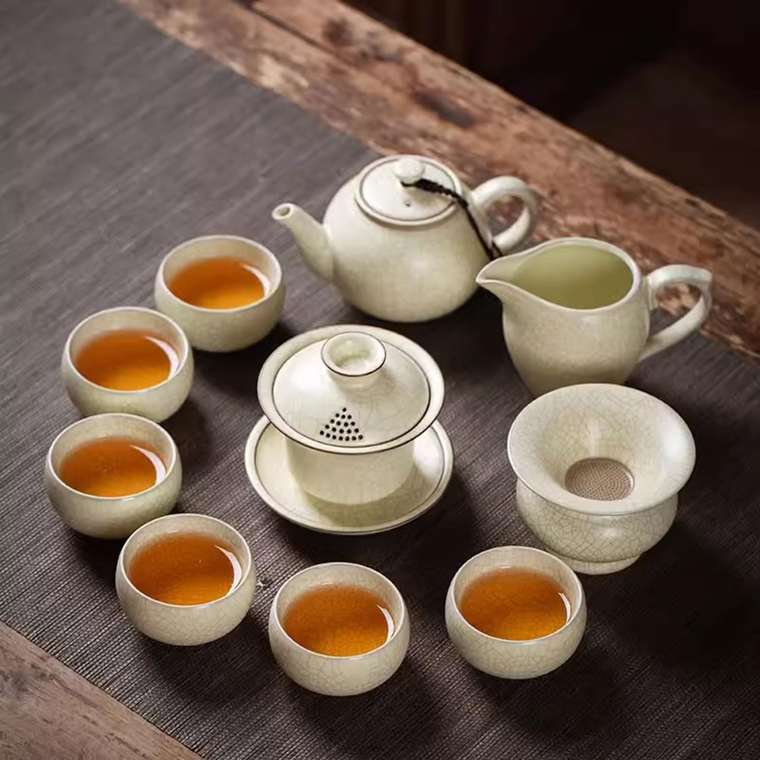 Zestaw Do Herbaty, Zestaw Do Herbaty, Zestaw Do Herbaty, Zestaw Do Herbaty Kung Fu, Luksusowy Zestaw Do Herbaty Ru Kiln, Ceramiczny Czajniczek Do Herbaty, Zestaw Prezentowy W Pudełku