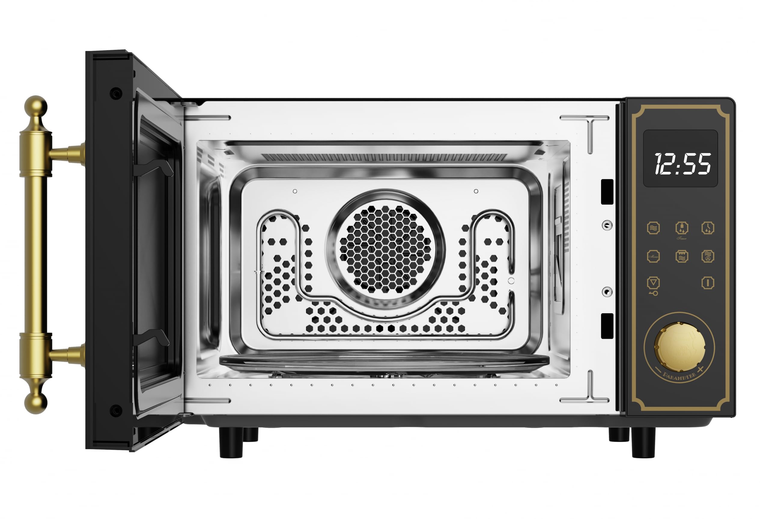 Kaiser Empire M 2530 Em Four à micro-ondes 25 l avec grille à air chaud 25 fonctions + grille-pain rétro T 4000 Em 6 niveaux de grillage, fonction décongélation, fonction réchauffement, grille