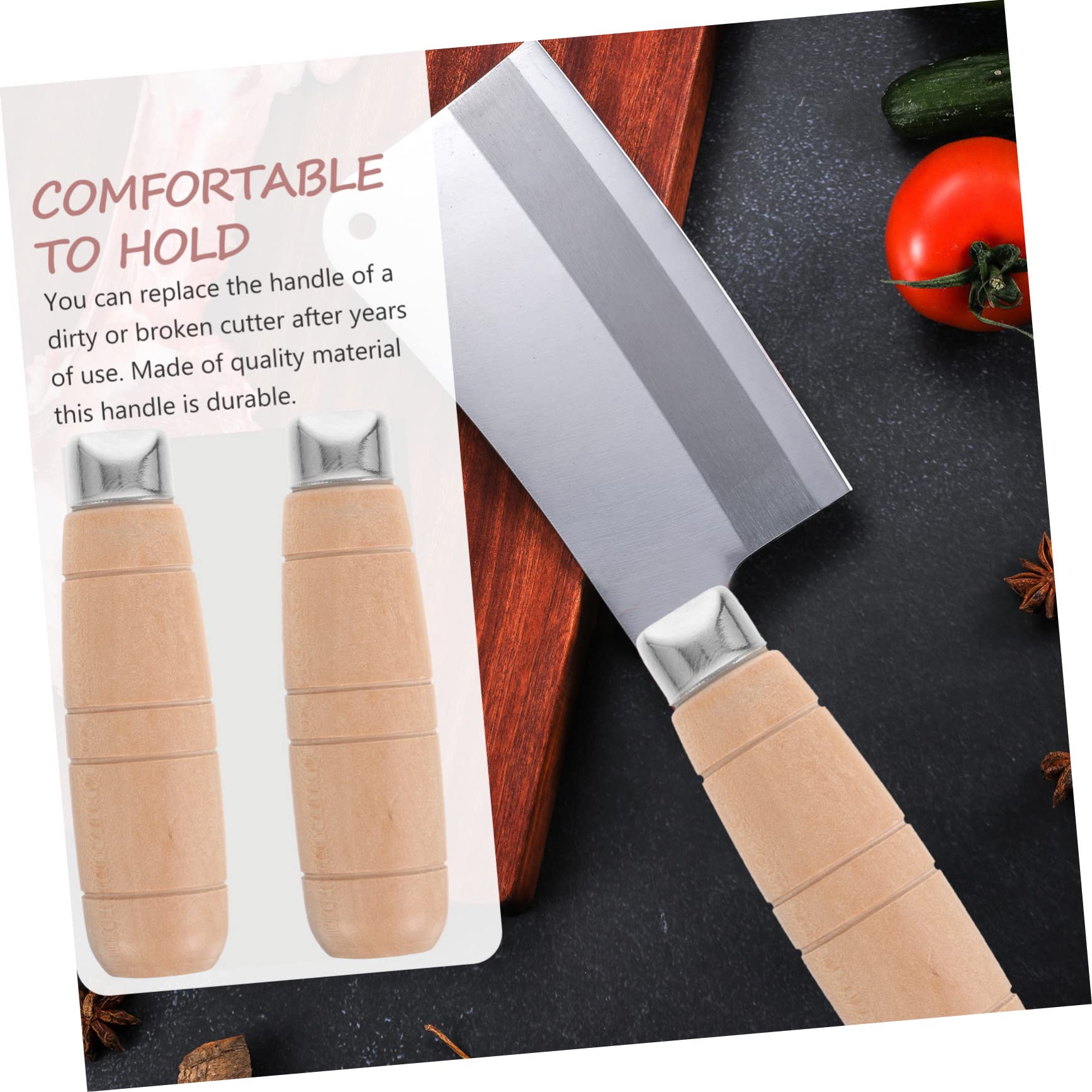 LIOOBO 6juegos Cuchillo De Cocina De Madera Mango Antideslizante Reemplazo Ergonómico Para Cortar Para Uso Restaurantes y Cocinas Caseras