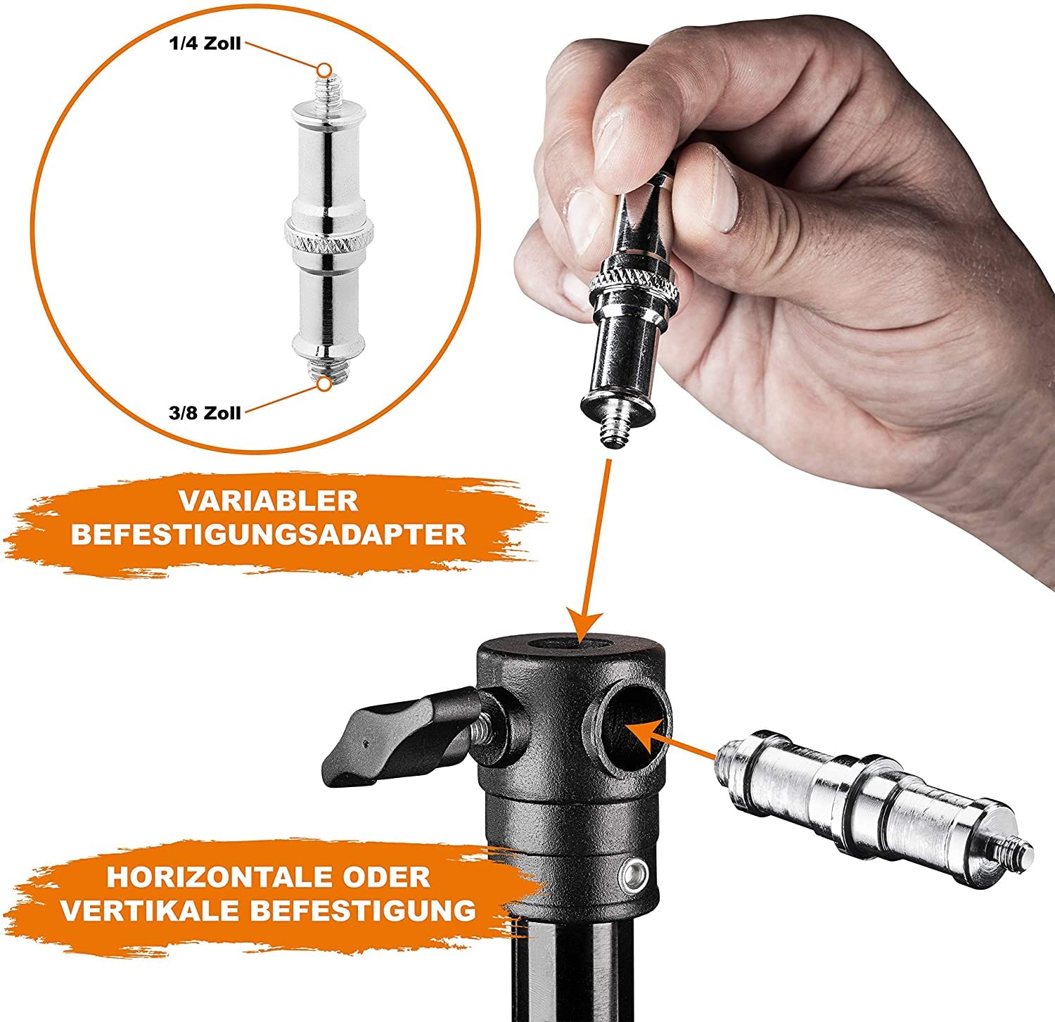 Walimex pro AIR 290 Deluxe Set 2 trípodes de lámparas altura máx. 290 cm soporte luz suspensión neumática base de flash soporta hasta 7 kg pie apoyo en aluminio tripod estudio fotográfico y exteriores