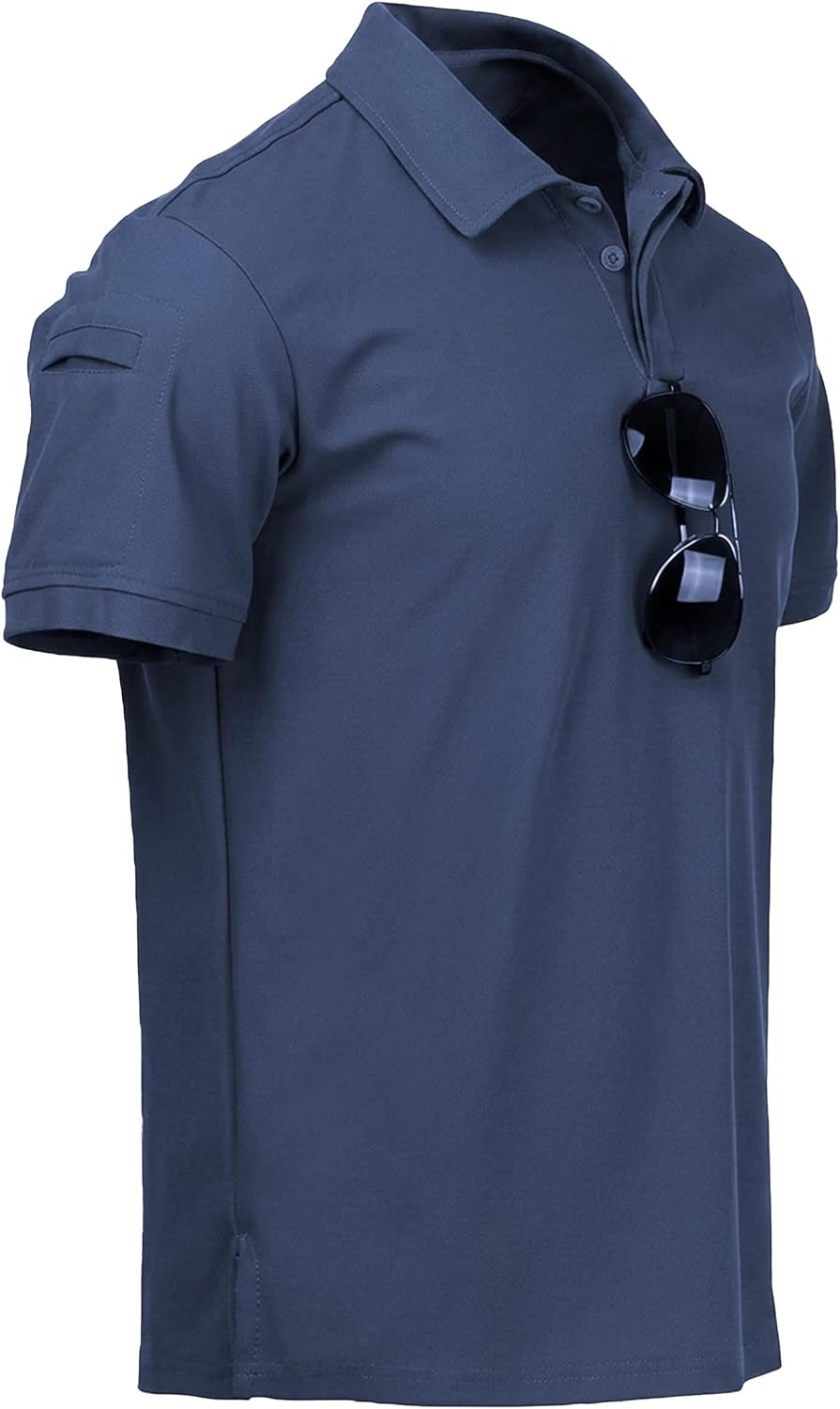 Men's Polo Shirt Short Sleeve Regular Fit Golf Polo Moisture Wicking Cooling Casual Work T-Shirt Tops