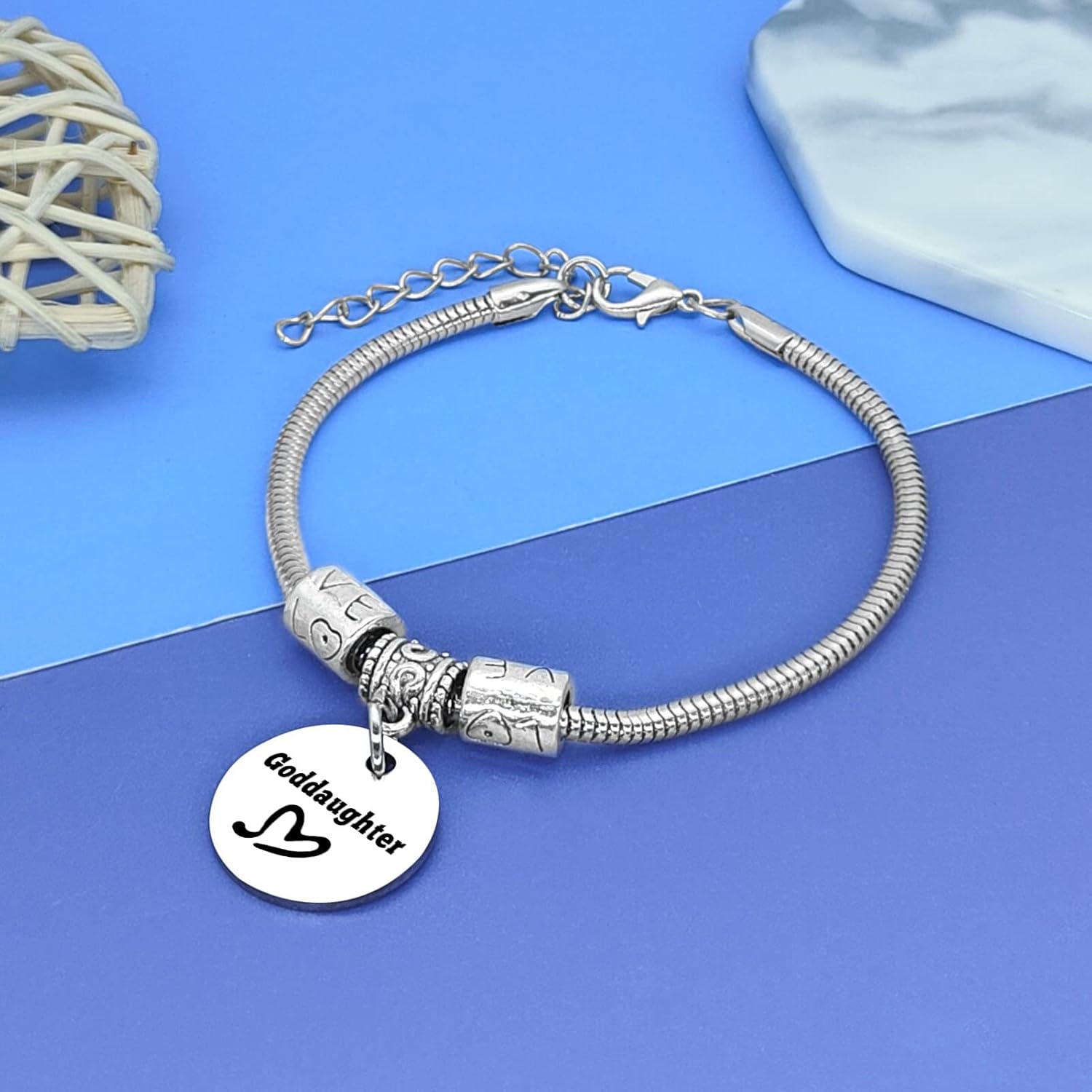 DlaeKua Baptism Gifts Christian Bracelet Goddaughter Gifts Bracelet for Goddaughter Jewelry Religious Jewelry Goddaughter Gift from Godmother First Communion Gifts for Birthday Christmas Gift - Image 2